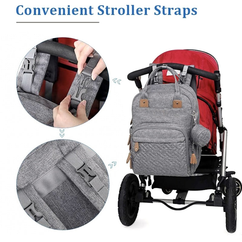 Anymom Mommy Diaper Bags Black Backpack 3 Pcs Set Large Capacity Waterproof Multifunctional Maternity Bag Daddy Bag