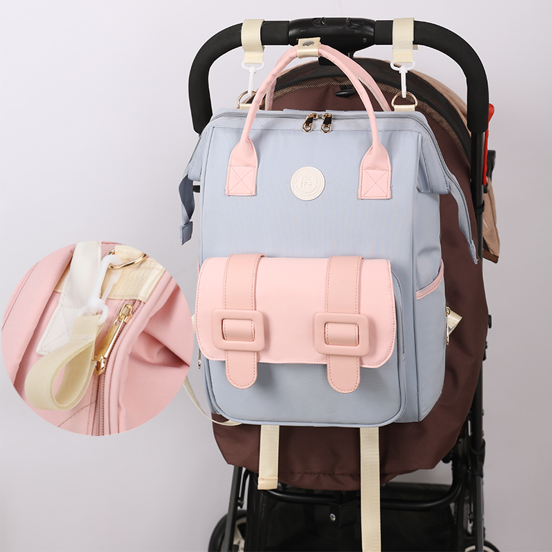 Anymom Mommy Diaper Bag Blue Backpack Maternity With Concealed Back Pocket