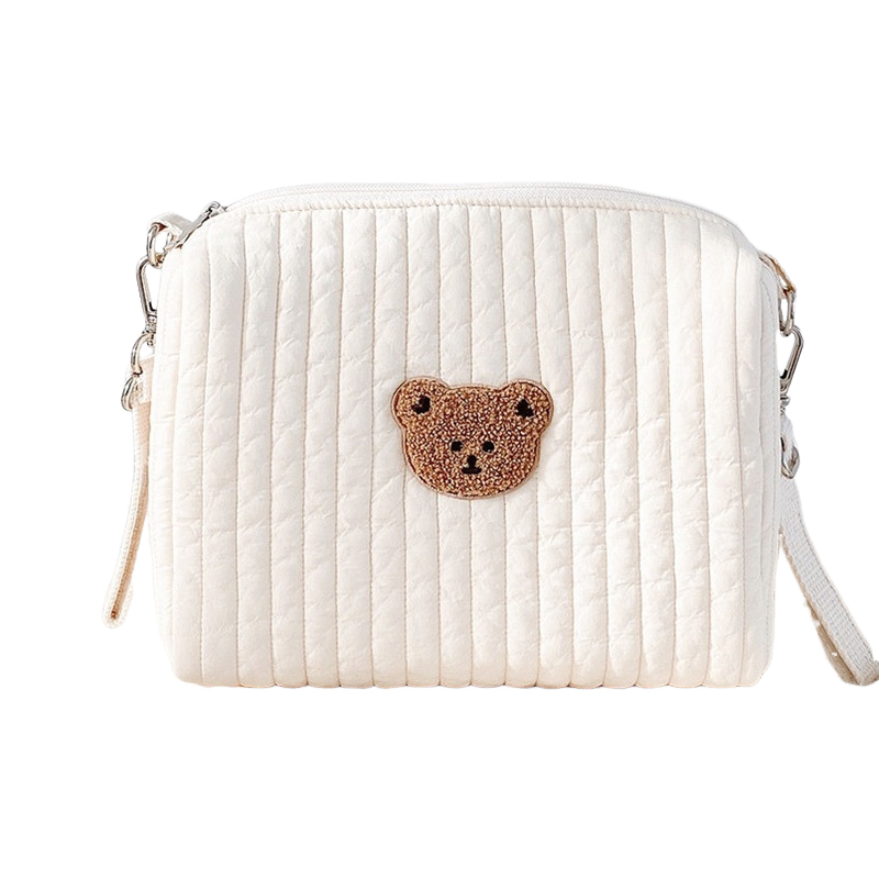 Anysort Mommy Diaper Bag Bear Design Stroller Bag With Zipper Maternity Organizer Cotton Storage Bag for Mommy