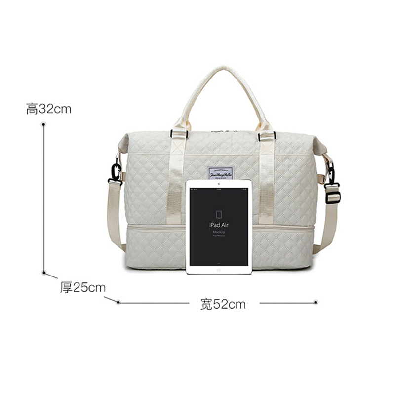 Anysort Mommy Diaper Bag Beige Handbag for Mom Waterproof Tote Yoga Gym Wet Bag Large Capacity for Travel and Sports