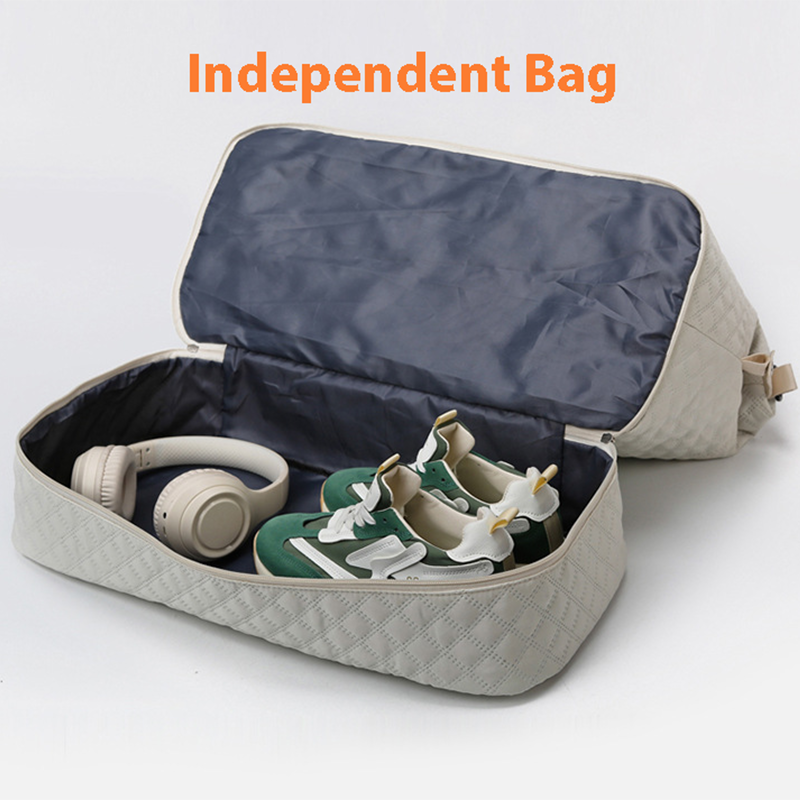 Anysort Mommy Diaper Bag Beige Handbag for Mom Waterproof Tote Yoga Gym Wet Bag Large Capacity for Travel and Sports