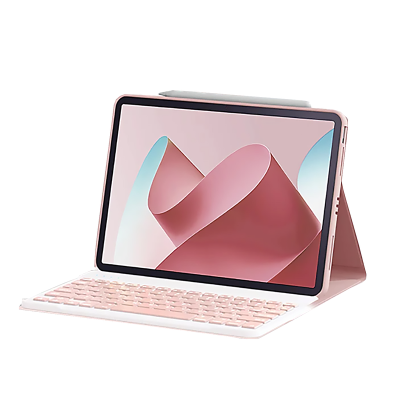 ANYMOB  iPad Case Pink Detachable Magnetic Bluetooth Keyboard with Protective Cover