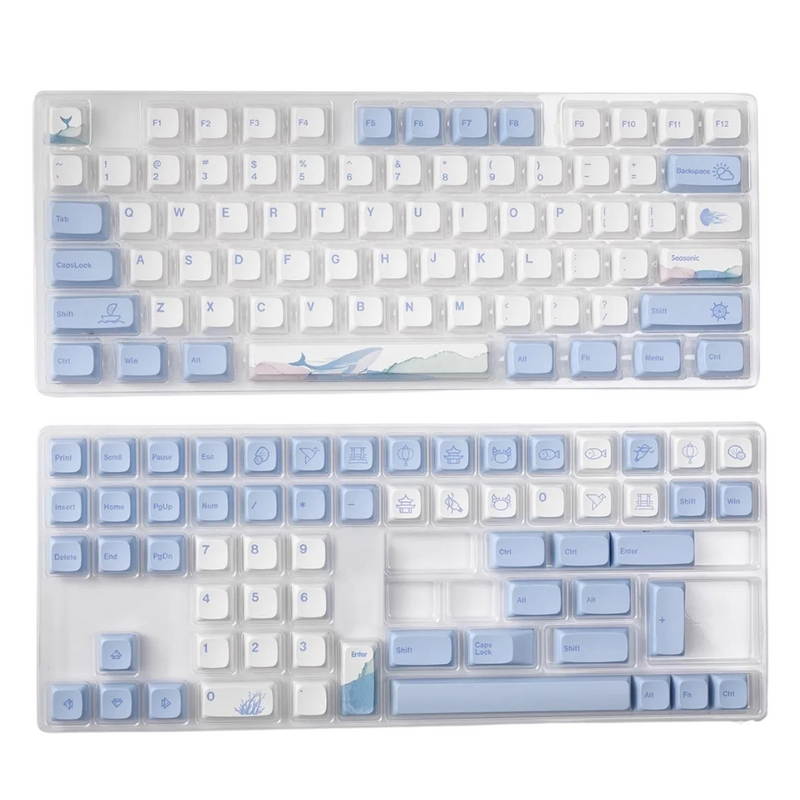 ANYMOB Keycap Keyboard Powder Blue 133 Keys Switch Customized Sublimation Touch Clicks Box