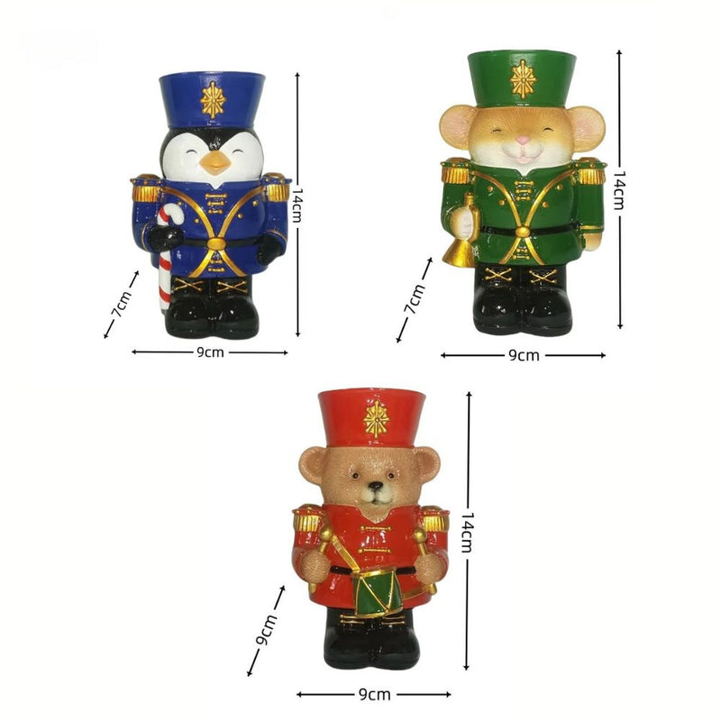 ANYDECO Candle Holder European Resin Soldier Figurine Christmas Decoration