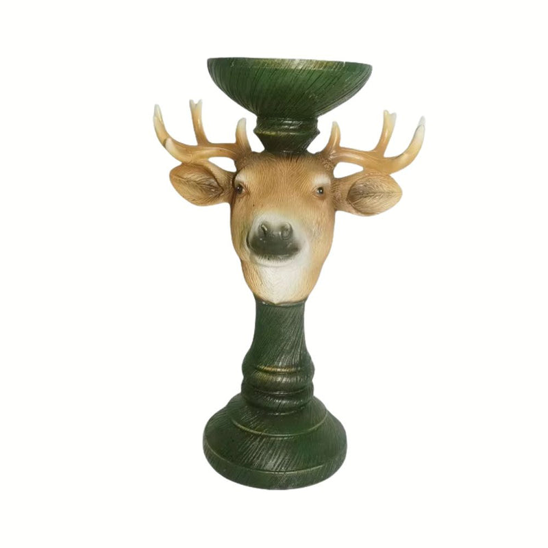 ANYDECO Candle Holder Christmas Elk Resin Figurine Home Decor Ornaments
