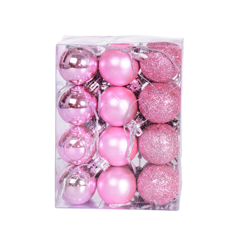 ANYDECO Christmas Balls Pink Shiny Hanging Décor Ornaments