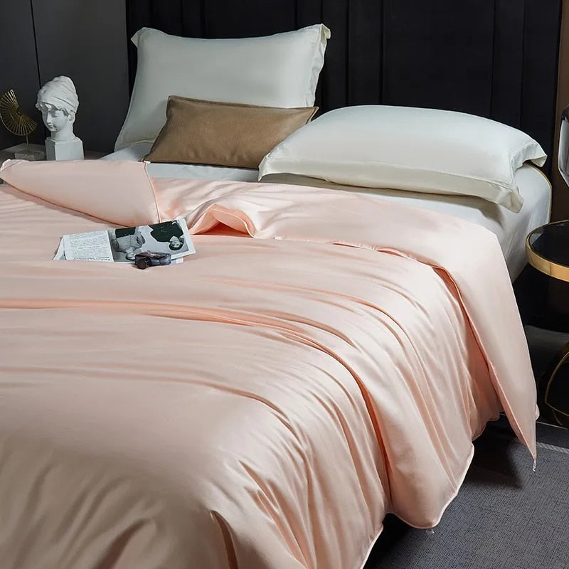 Anycozy Duvet Cover Peach Premium Soft Mulberry Silk Blanket Comforter 3000G