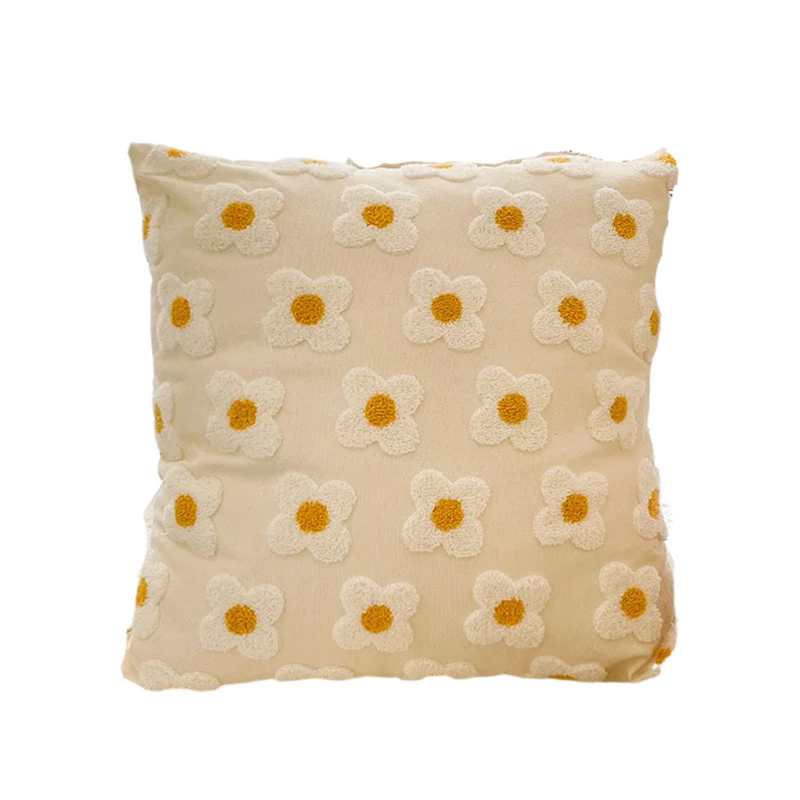 Anypillow Pillowcase Daisy Floral Embroidered Decorative Cushion Cover