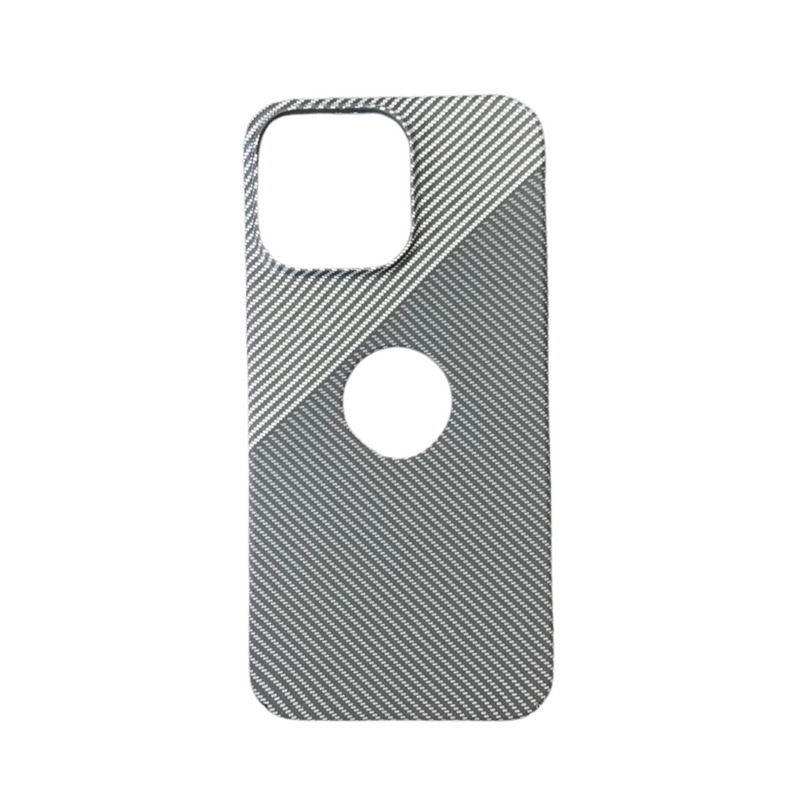 ANYMOB iPhone Case Black Silver Slim Carbon Fiber Stylish Protective Mobile Cover