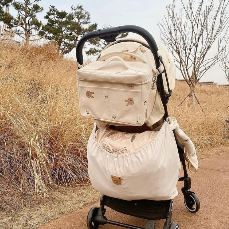 Anysort Mommy Diaper Bag White Stroller Organizer for Baby Carriages Mommy Open Large Storage Bag