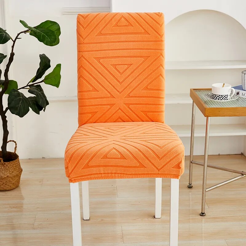 Anyseat Chair Cover Orange Triangular Design with Elastic Material for Dining Room Kitchen Wedding Hotel Banquet Restaurant