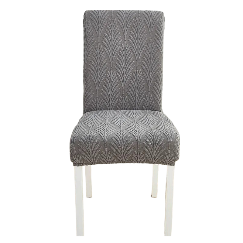 Anyseat Chair Cover Dark Grey Series Leaf Lines Design with Elastic Material for Dining Room Kitchen Wedding Hotel Banquet Restaurant