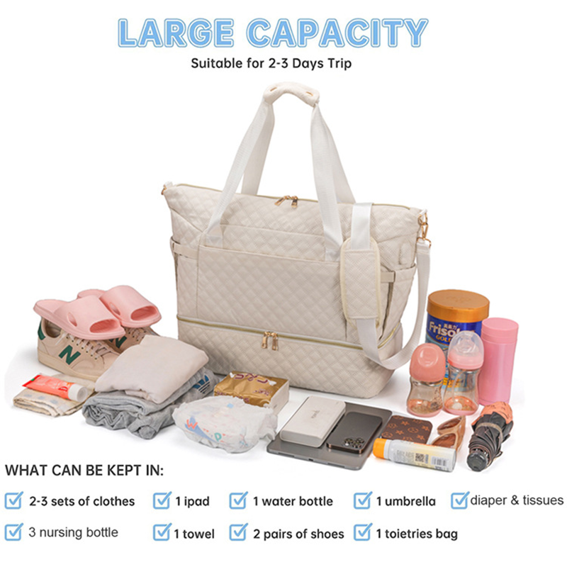 Anymom Mommy Diaper Bag Pink Handbag 3 pcs Set with Multiple Pocket Design for Travel Outdoor Changing Fashion Mom Shoulder Bags
