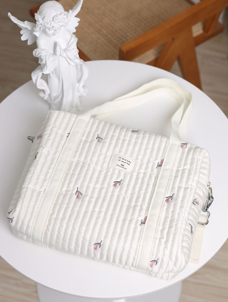 Anymom Mommy Diaper Bag Stuff Flower Handbag Embroidery Quilted Shoulder Mommy Bag Stroller for Baby