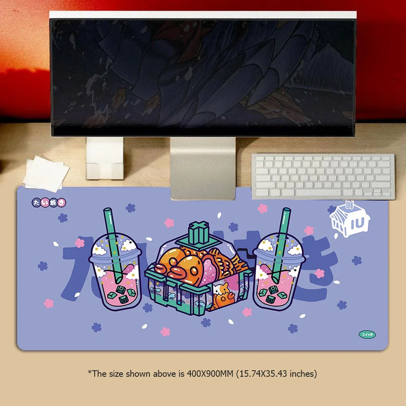 ANYMOB Mouse Pad Purple 350X600X2MM Milk Tea Game Pad Rubber Soft Keyboard Desk Mat