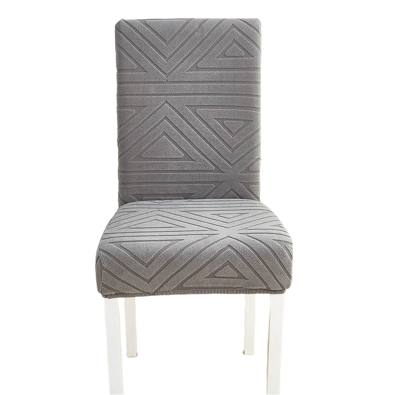 Anyseat Chair Cover Dark Grey Triangular Design with Elastic Material for Dining Room Kitchen Wedding Hotel Banquet Restaurant
