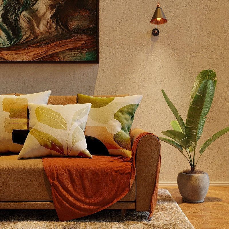 ANYHOUZ Pillowcase Sage Green Floral Cotton Polyester Cushion Cover