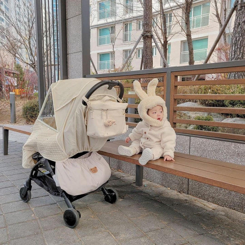 Anysort Mommy Diaper Bag White Stroller Organizer for Baby Carriages Mommy Open Large Storage Bag
