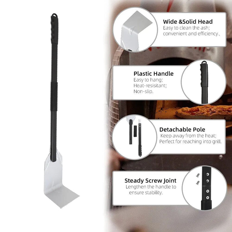 Anygleam Silver 81cm Large Aluminum Ash Rake and Coal Mixing Pizza Tool Accessories