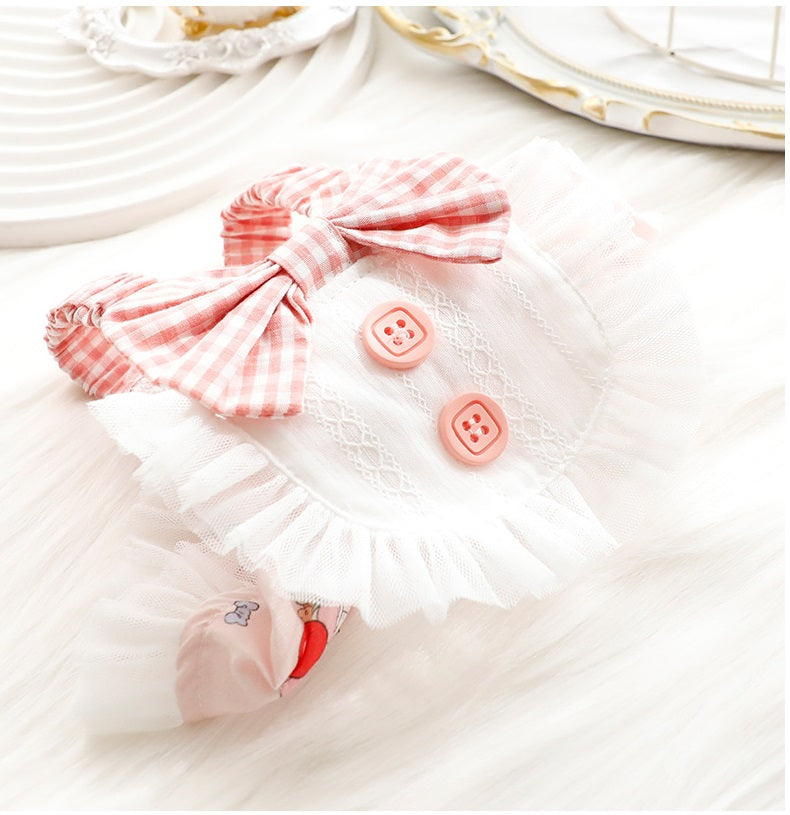 Anypet Princess Dog Dress – Pink Cosplay Outfit with Big Buttons and Tassel Print for Special Occasions