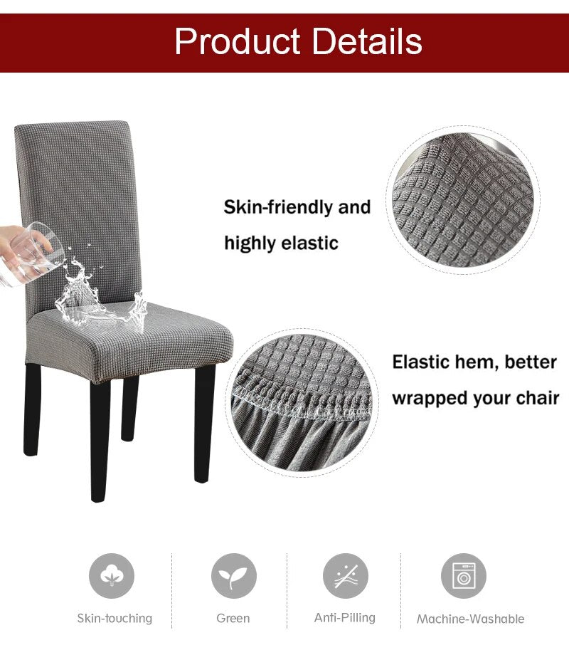 Anyseat Chair Cover Dark Grey Corn Kernels Waterproof Universal Size for Dining Room Stretch Seat Slipcovers