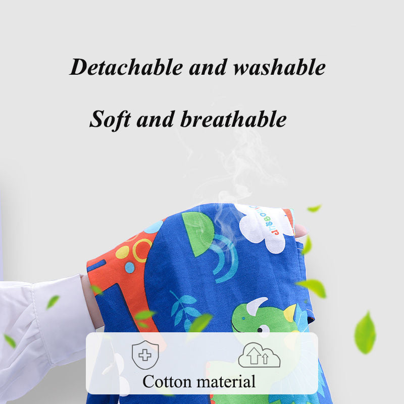 Anypillow Car Travel Pillow UShape Blue Dinosaur Pattern Children Travel Pillow Cushion for Car Seat, Safety Neck Pillow for Kids