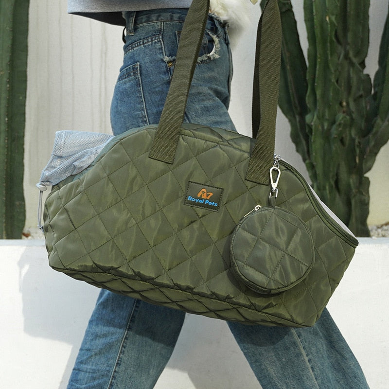 ANYWAGS Pet Carrier Apricot Shoulder Bag with Breathable Outdoor Travel for Puppy Dog Cat Cling Bags