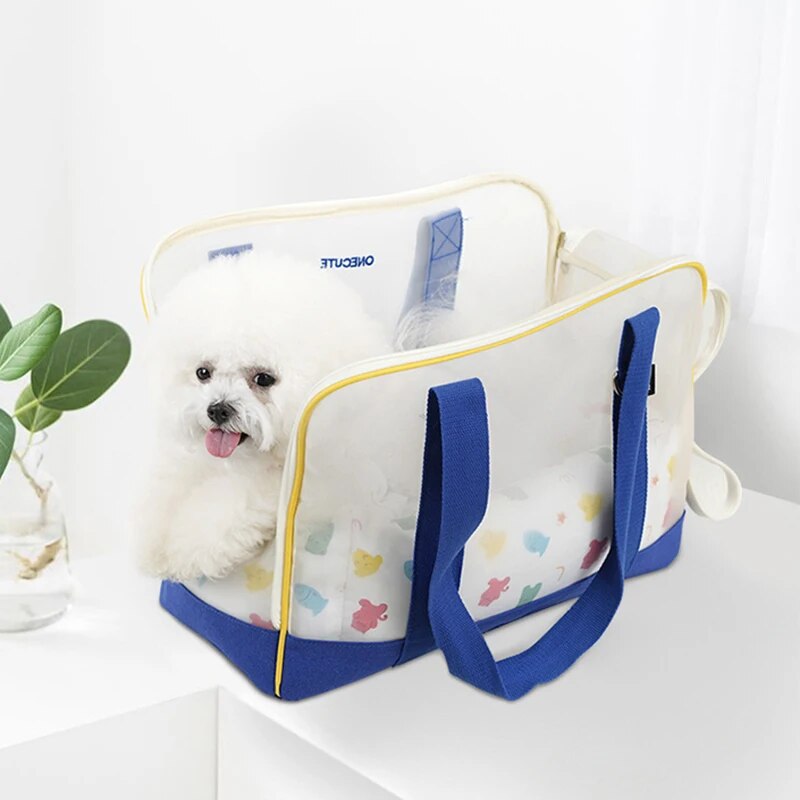 ANYWAGS Pet Carrier Blue Summer Breathable Cozy Shoulder Bag  and Hand Bag for Small Dogs Walking Poodle Yorkies Accessories