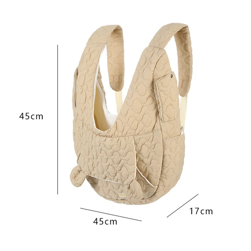 ANYWAGS Pet Carrier White Embroidered Fabric Large Space Pet Backpack for Small Dogs or Cat Accessories