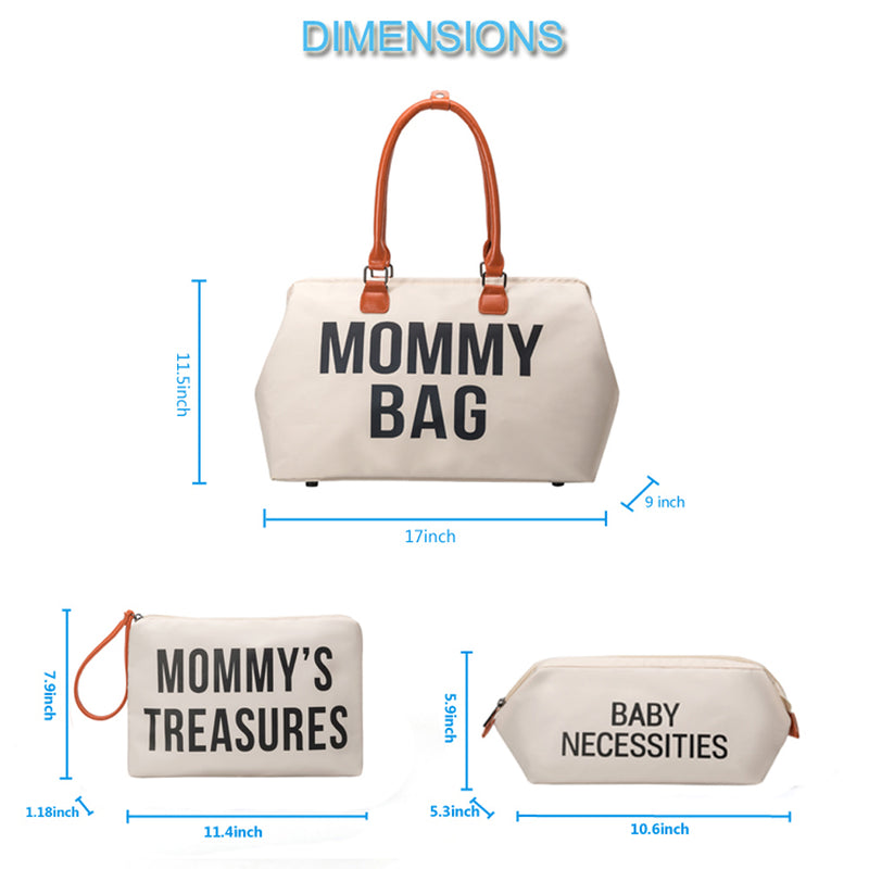Anymom Mommy Diaper Bag Blue Handbag 5 pcs Set with Portable Changing Pad Adjustable and Removable Strap Mommy Maternity Bag