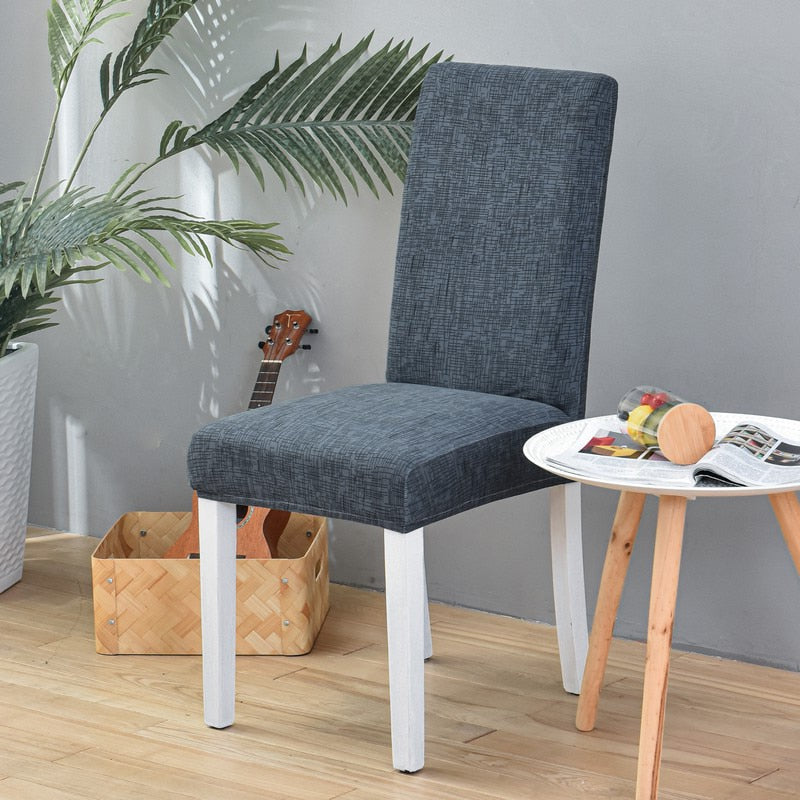 Anyseat Chair Cover Dark Grey Linear Pattern Design with Anti-Dirt and Elastic Material for Dining Room Kitchen Wedding Hotel Banquet Restaurant