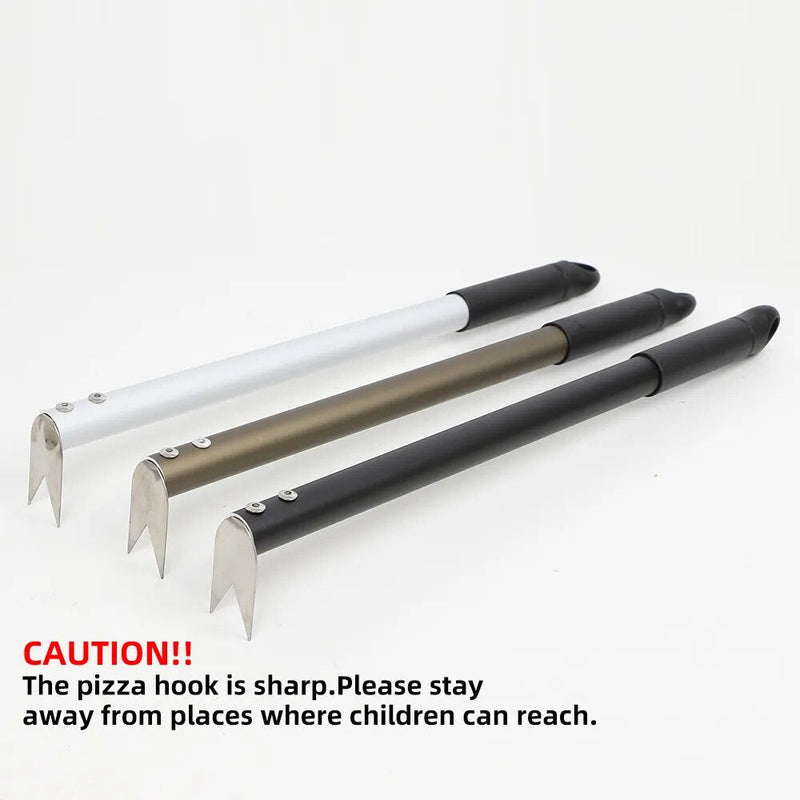 Anygleam Black Pizza Spinner Turning Fork for Flipping and Spinning Pizza Tool Accessories