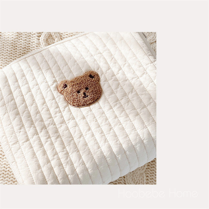 Anysort Mommy Diaper Bag Bear Design Stroller Bag With Zipper Maternity Organizer Cotton Storage Bag for Mommy