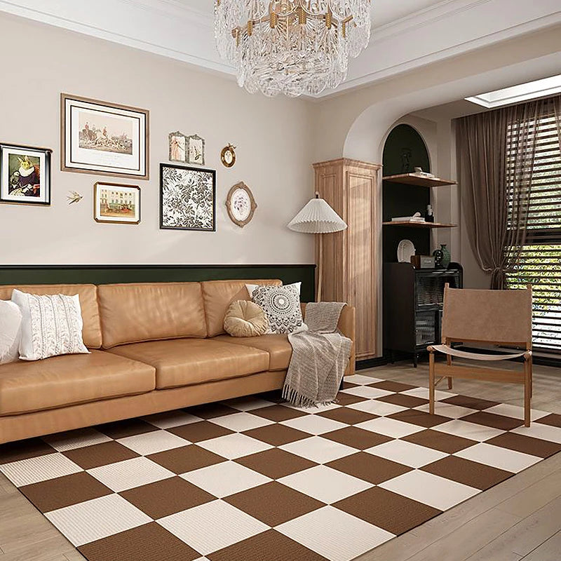 ANYHOUZ 10pcs Wood Look Vinyl Floor Tiles Self Adhesive Waterproof