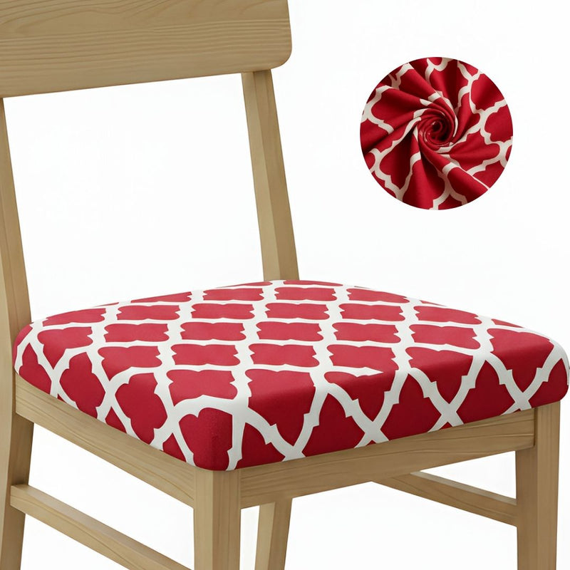 Anyseat Red White Print Chair Cover – Stretch Washable Removable Seat Cover for Dining & Kitchen