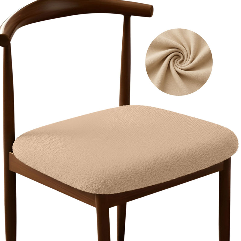 Anyseat Beige Fur Stretch Chair Cover – Washable, Removable Dining & Kitchen Seat Protector
