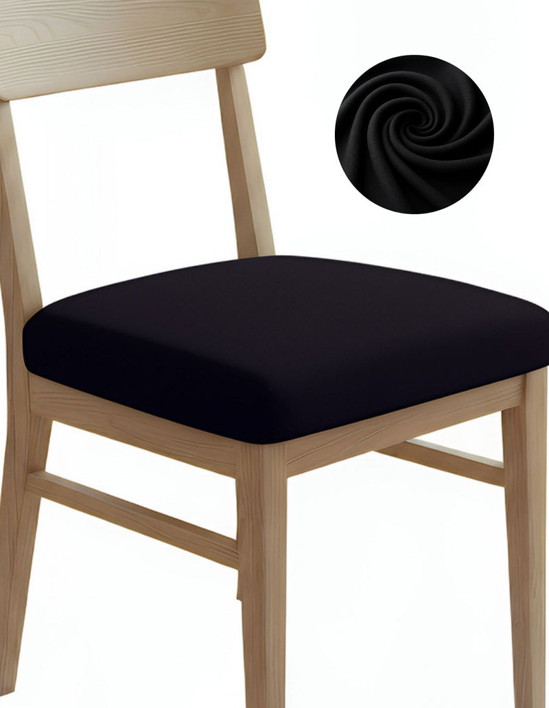 Anyseat Black Plain No Print Chair Cover – Stretch Washable Removable Seat Cover for Dining & Kitchen