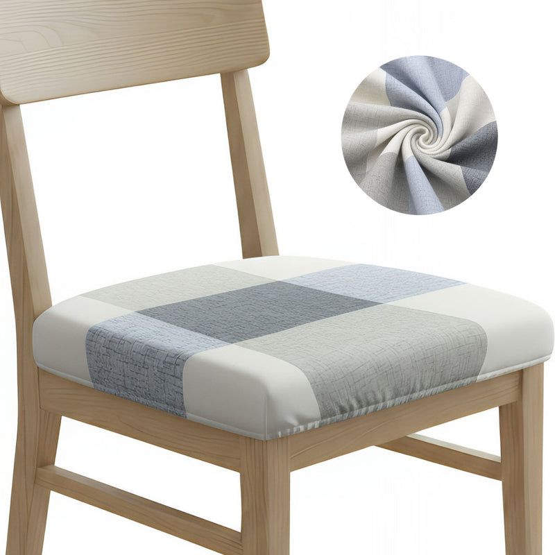 Anyseat Beige Light Blue Simple Pattern Print Chair Cover – Stretch Washable Removable Seat Cover for Dining & Kitchen