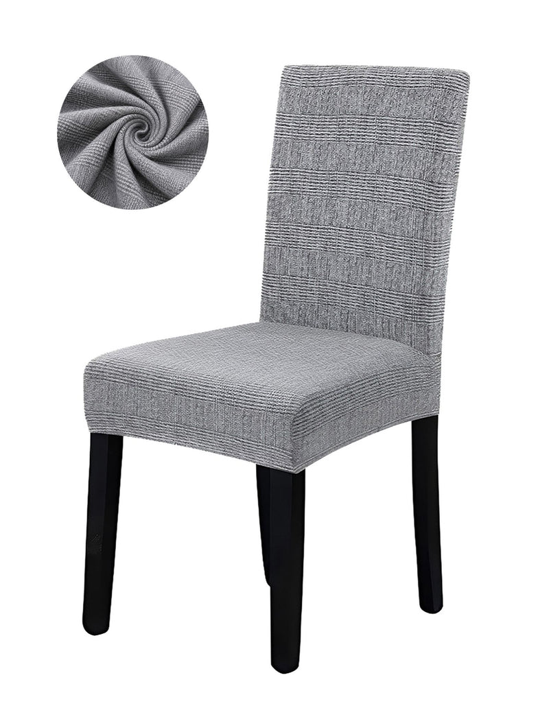 Anyseat Grey Black Writing Design Chair Cover – Elastic Slipcover with Anti‑Dirt Protection for Dining Room, Kitchen, Wedding, Hotel, Banquet & Restaurant