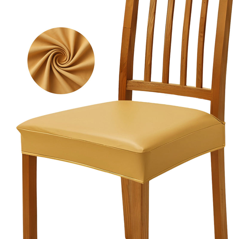 Anyseat Yellow PU Leather Chair Cover – Slipcover for Dining, Kitchen, Hotel, Banquet & Living Room Chairs