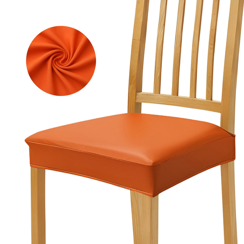 Anyseat Orange PU Leather Chair Cover – Slipcover for Dining, Kitchen, Hotel, Banquet & Living Room Chairs