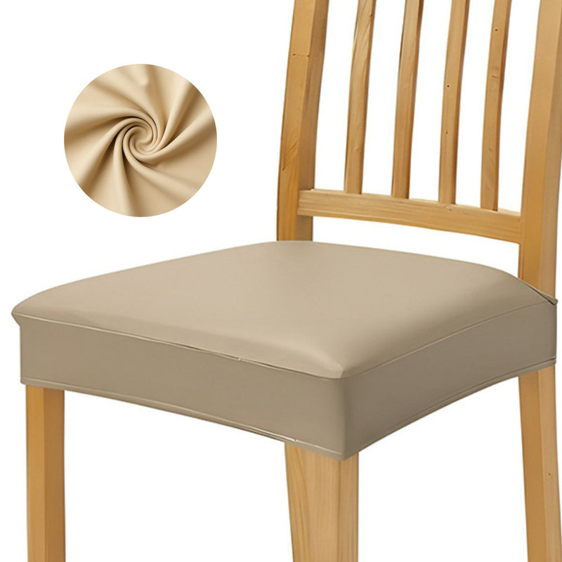 Anyseat Khaki PU Leather Chair Cover – Slipcover for Dining, Kitchen, Hotel, Banquet & Living Room Chairs