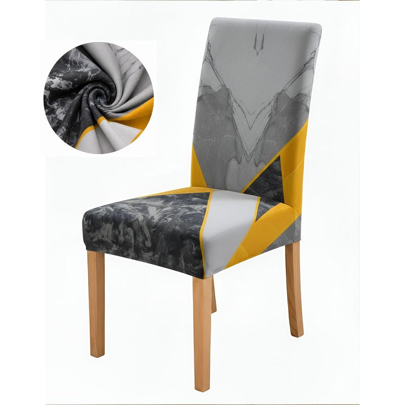 Anyseat Black Pattern Print Elastic Chair Cover – Plain Dining Slipcover & Home Décor