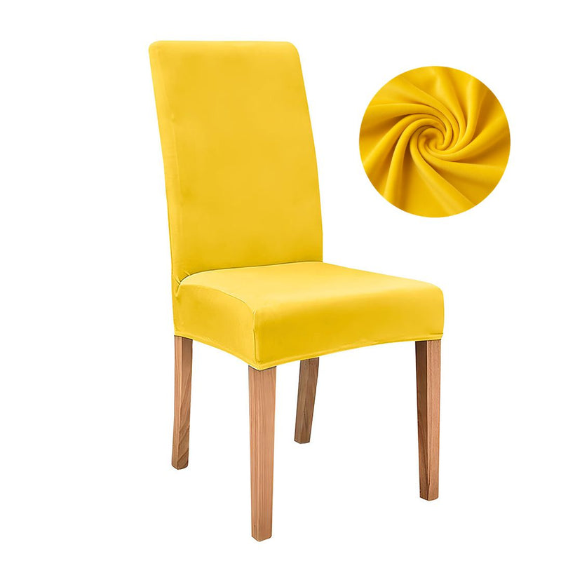 Anyseat Turmeric Velvet Dining Chair Cover – Plush Stretchable Slipcover for Kitchen & Dining Room Chairs