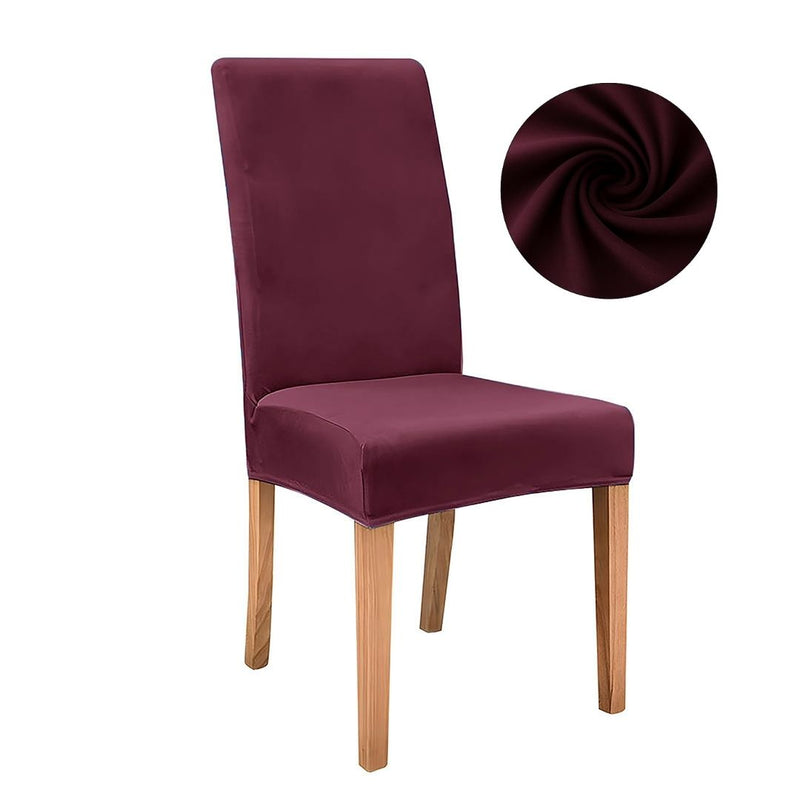 Anyseat Purple Velvet Dining Chair Cover – Plush Stretchable Slipcover for Kitchen & Dining Room Chairs
