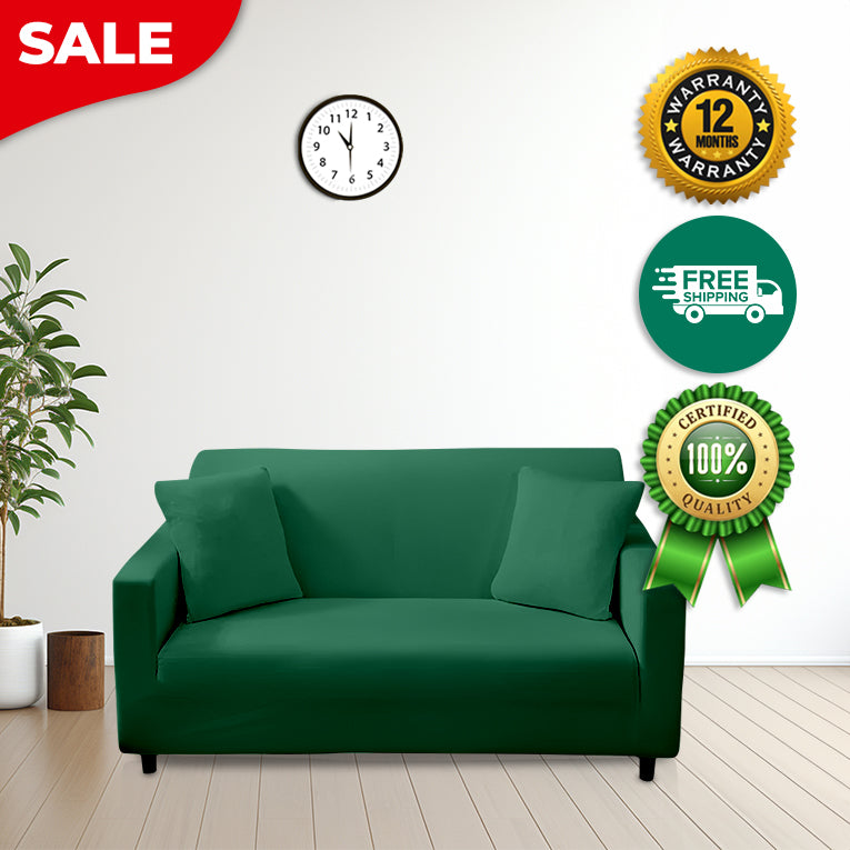 Anyseat 3 Seater Sofa Cover Plain Green Style and Protection For Living Room Sofa Chair Elastic Stretchable Slipcover