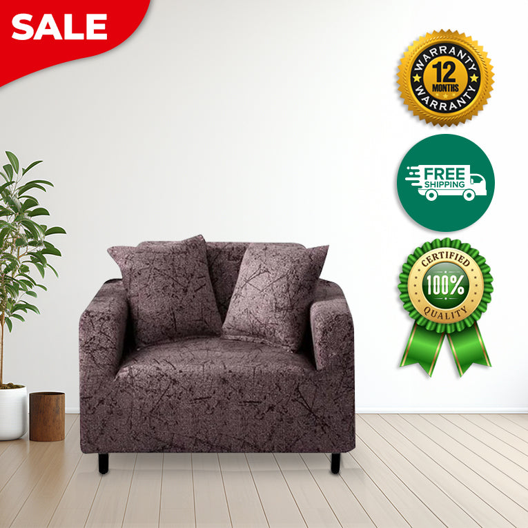 Anyseat 1 Seater Sofa Cover Chocolate Brown Style and Protection For Living Room Sofa Chair Elastic Stretchable Slipcover