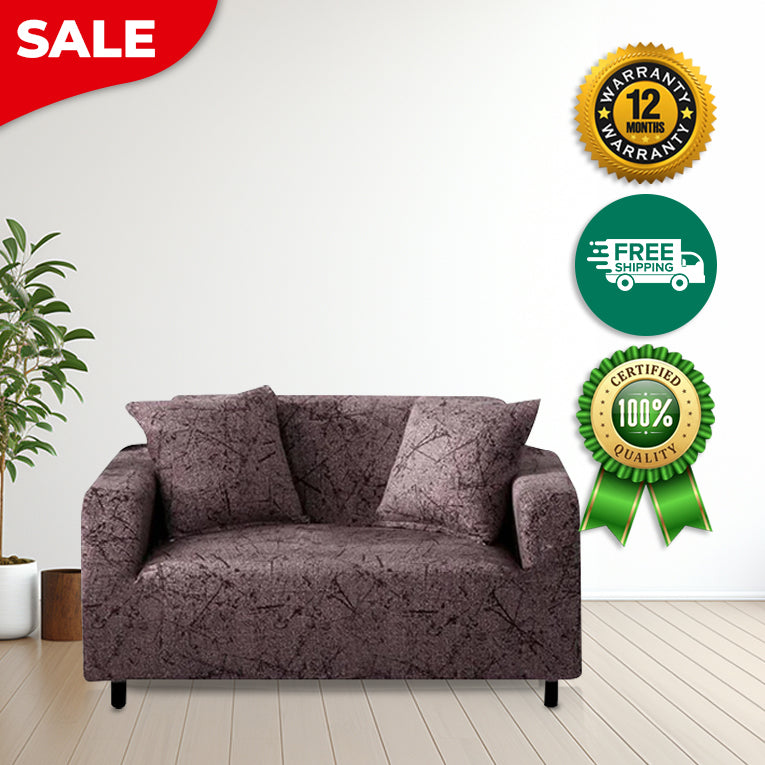 Anyseat 2 Seater Sofa Cover Chocolate Brown Style and Protection For Living Room Sofa Chair Elastic Stretchable Slipcover