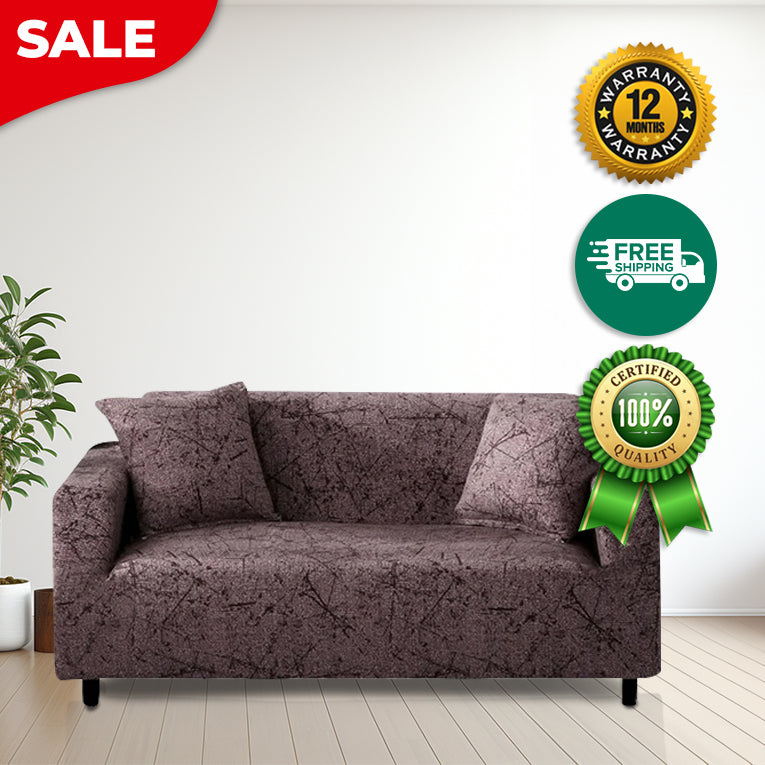 Anyseat 4 Seater Sofa Cover Chocolate Brown Style and Protection For Living Room Sofa Chair Elastic Stretchable Slipcover