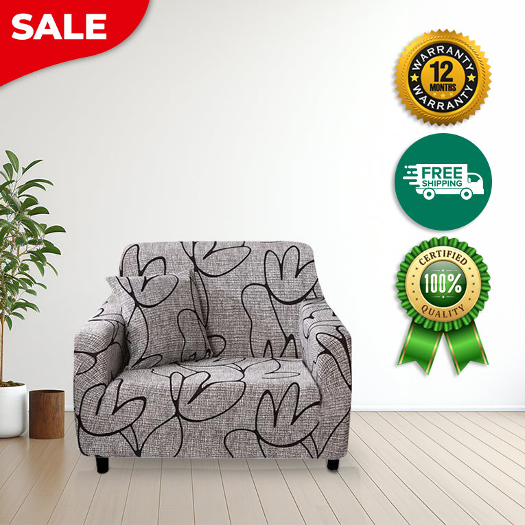 Anyseat 1 Seater Sofa Cover Light Gray Style and Protection For Living Room Sofa Chair Elastic Stretchable Slipcover